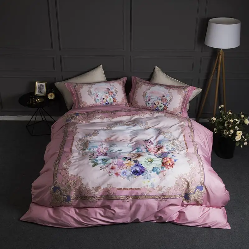 

42 Bedding Set digital printing Duvet Cover Set 4pcs egyptian cotton Bed Linen Quilt Cover Queen King Wedding Gift