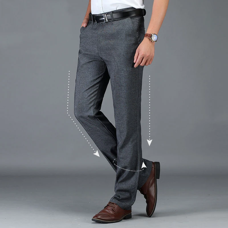 Мужские летние стильные тонкие повседневные брюки с высокой талией хлопковые