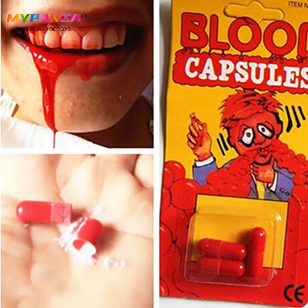 

Whimsy Prop Vomiting Blood Capsule April Fool's Day Joke Toys Funny Blood Pill Trick Toys