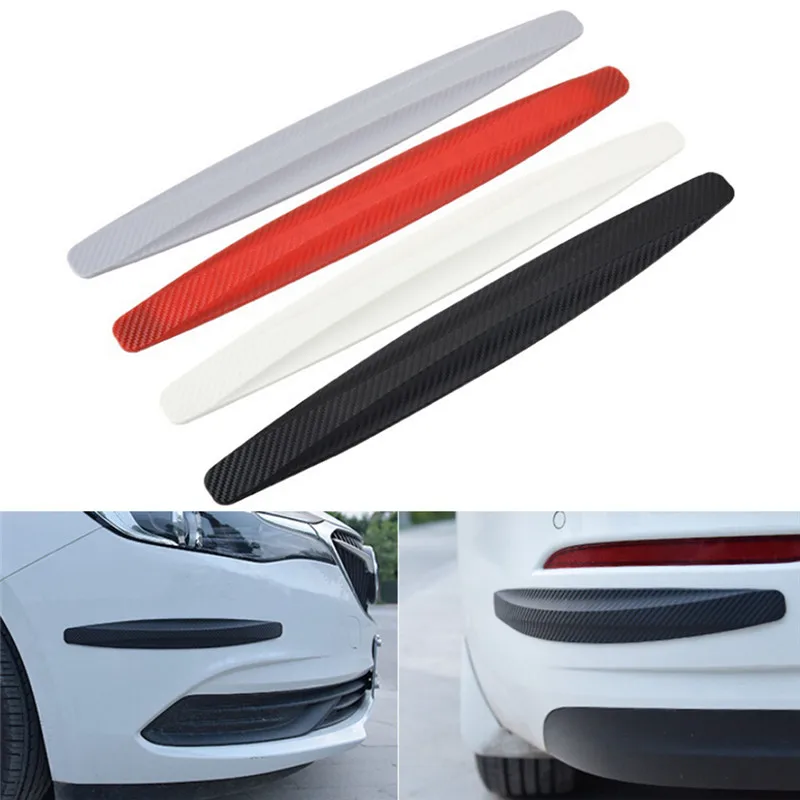 

1 Pair Car Bumper Carbon Fibre Protector Corner Guard Scratch Rubber Sticker