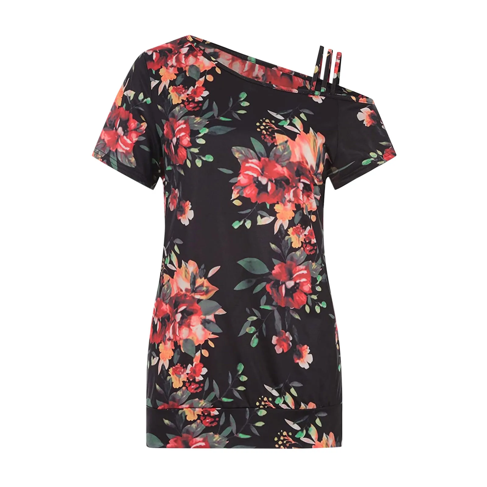 

Women Summer Blouse Sexy Spaghetti Off One Shoulder Loose Print Casual Shirt Fashion Female Daily Oversize Streetwear Crop Top