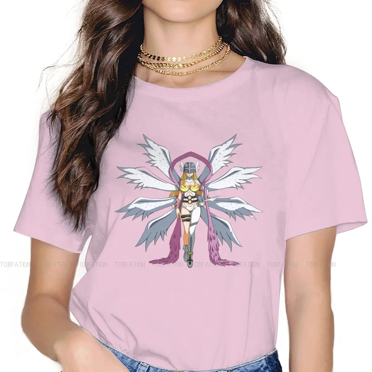 

Женская одежда Angewomon, цифровое приключение Digimon, цифровой монстр, искусственный корейский стилет, рубашка в стиле Харадзюку, винтажный женск...