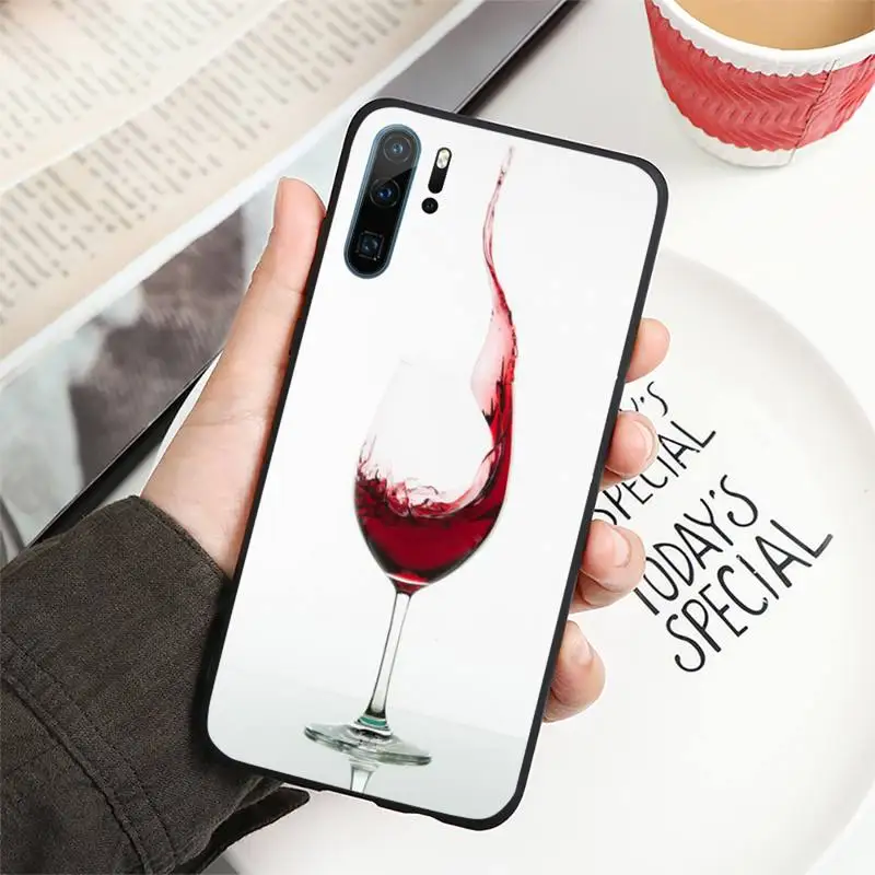 

2020 Red wine Phone Case For Huawei P40 P20 P30 lite Pro P Smart 2019 Mate 40 20 10 Lite Pro Nova 5t