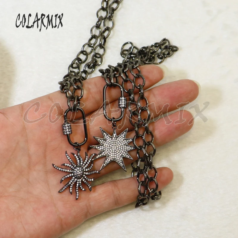 2 шт. ожерелье из черного циркония с пистолетом 24-дюймовое длинное высокое