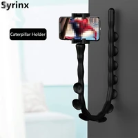 phone holder desktop bicycle car holder worm flexible suction cup stand home wall live support new cute caterpillar lazy bracket