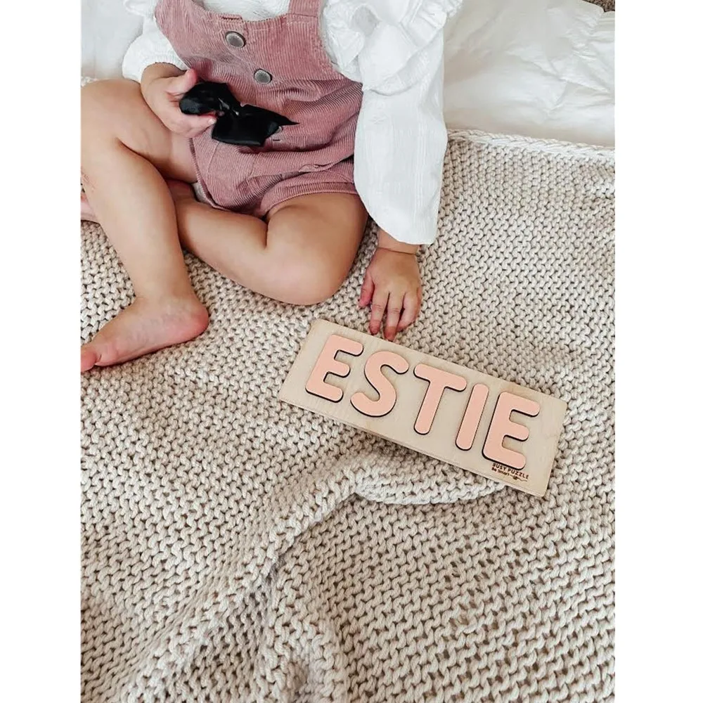 На заказ название Монтессори образовательная головоломка выгравированный