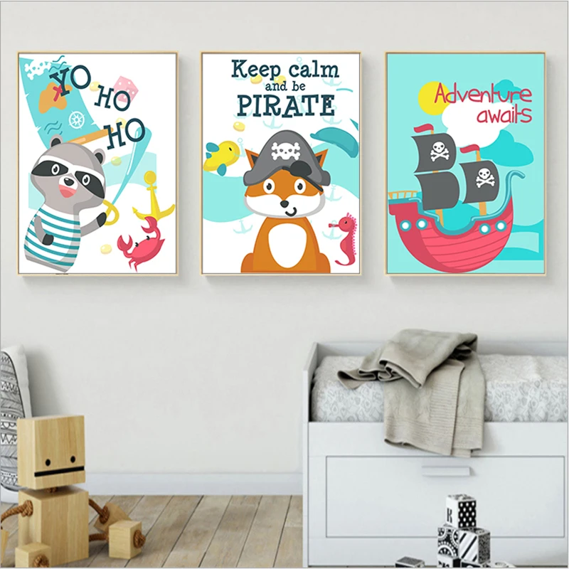 Скандинавская Картина на холсте прекрасная морская панда Краб Дельфин животное