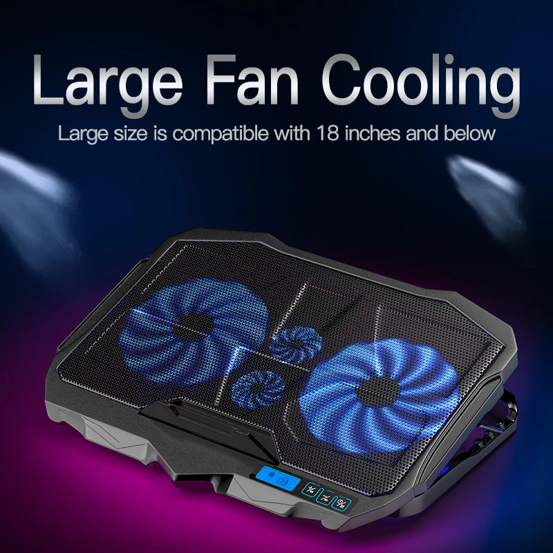 Охлаждающая подставка для ноутбука 12 17 дюймов с RGB подсветкой и двумя USB