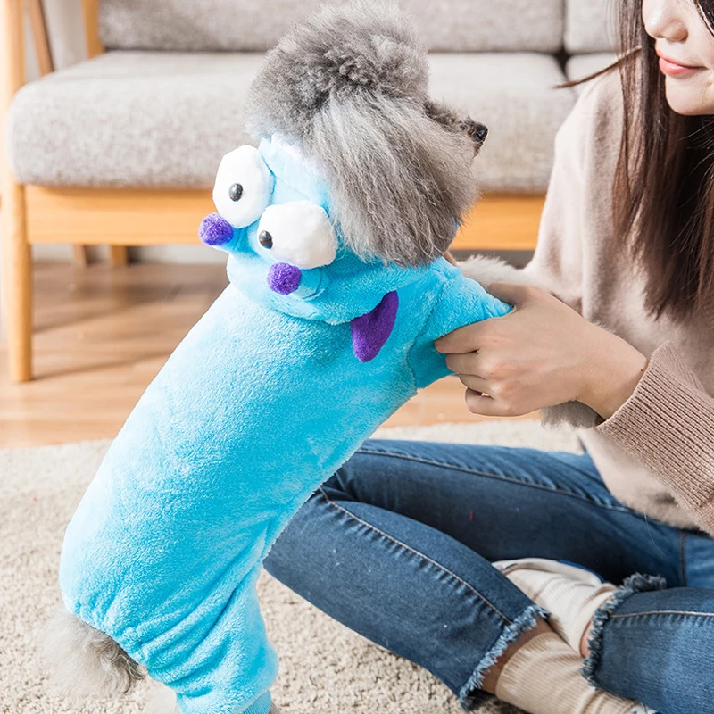 Флисовый комбинезон для собаки зимняя одежда пальто маленьких щенков тёплая