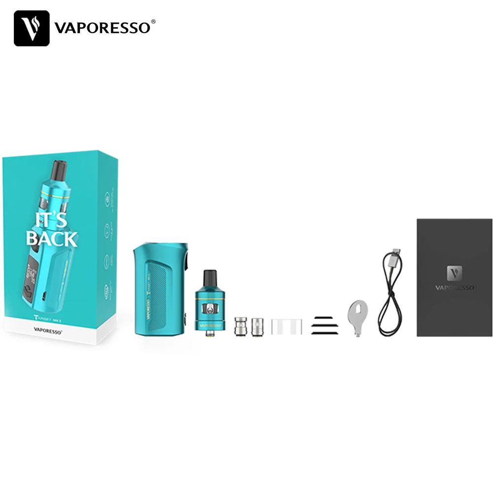 Вейп набор Vaporesso Target Mini 2 со встроенным аккумулятором 2000 мА/ч боксмод 50 Вт емкость