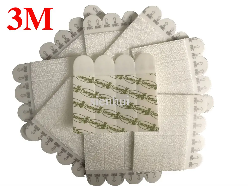 

1000pcs 3M command Picture Hanging Strips Medium 1.3KG Command damage-free magic dual lock strips 3M Strips command strips