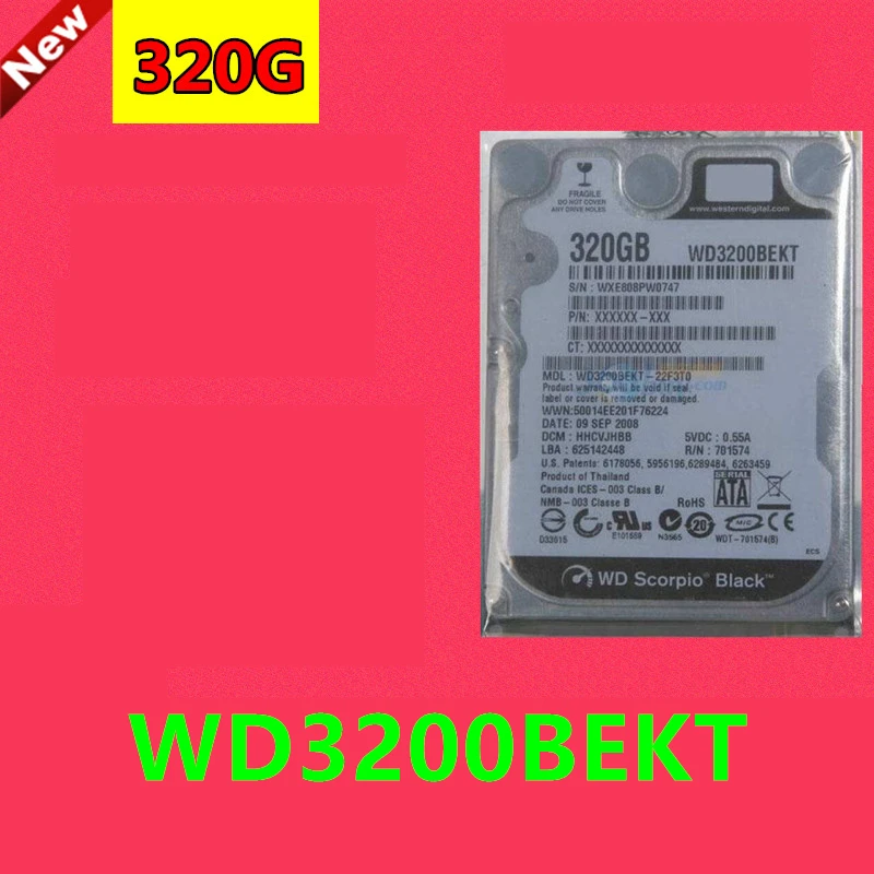   HDD  WD 320GB 2, 5  SATA 3 /. 16MB 7200RPM 9, 5        HDD  WD3200BEKT