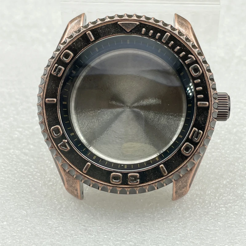 Watch Modify Parts Vintage Style SKX007/009 Bronze Plated Yatch Bezel Stainless Steel Case Sapphire Fit NH35/36 Movement
