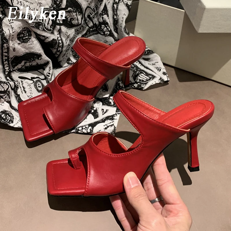 Фото Eilyken 2022 New Design Women Slipper Elegant Square Toe High Heels Sandal Shoes Quality Outdoor Slip On Dress Обувь Eilyken 2022 New Design Women Slipper Elegant Square Toe High Heels Sandal Shoes Quality Outdoor Slip On Dress Обувь