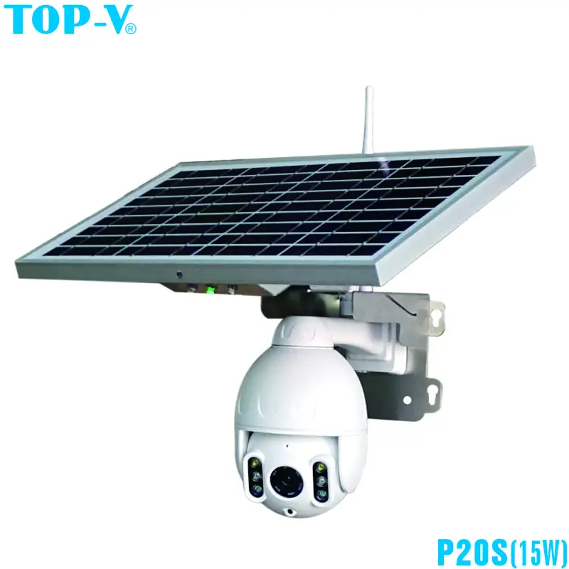 1080P Cloud Storage AI Detection Auto Tracking  PTZ High Speed Dome IP Camera With IR Leds And 15W Solar Panel