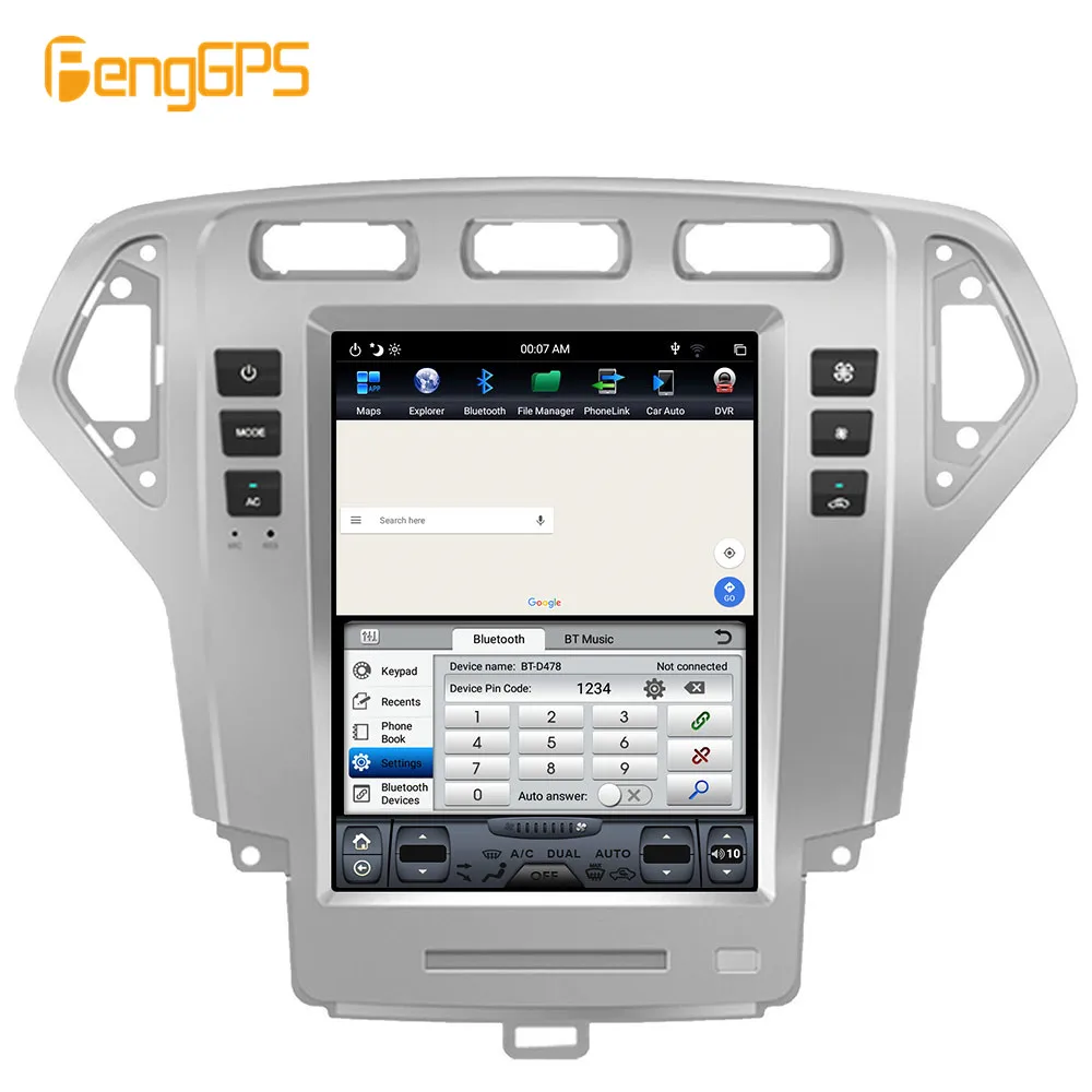 Автомагнитола в стиле Tesla Android 9 0 вертикальный экран для Ford Mondeo MK4 2007-2010