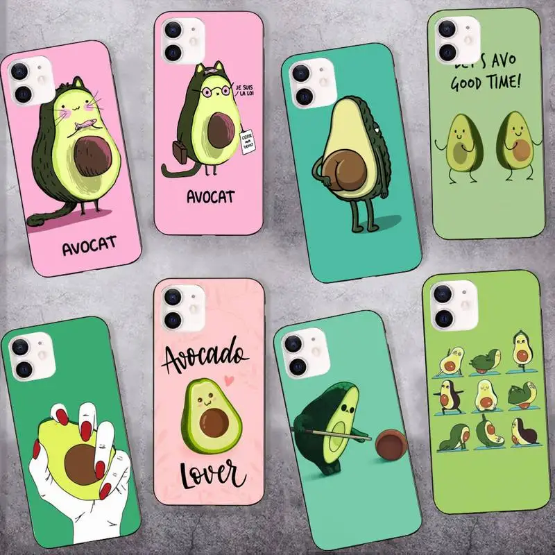

Cute Cartoon Fruit Avocado Phone Case For iPhone 11 12 13 8 7 6 6S Plus X XS MAX 5 5S SE 2020 XR 11 pro DIY Funda capa