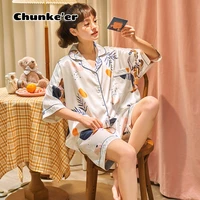 ice silk pajamas womens summer short sleeve thin two piece silk like sexy lovely student large size home suit