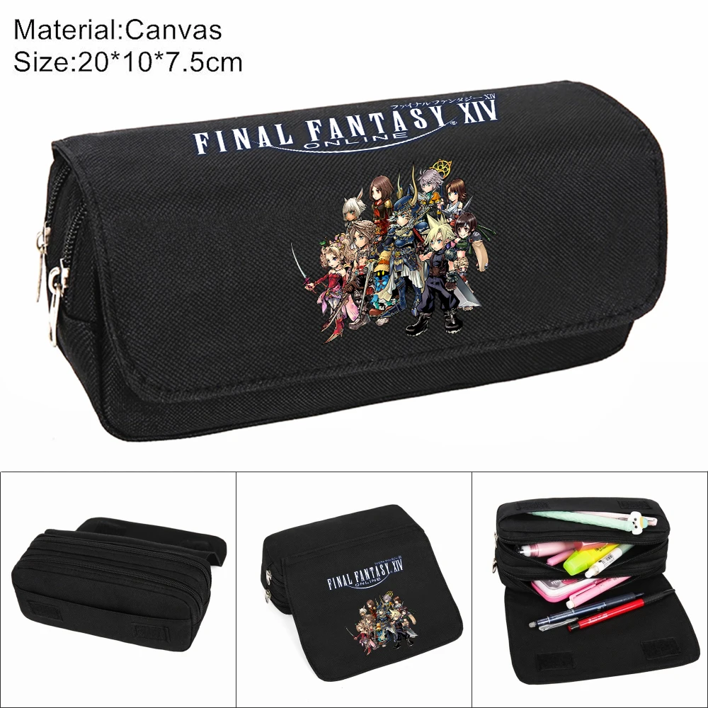 

Повседневный холщовый чехол для карандашей с аниме «финальная фантазия», мультяшная косметичка, пенал, Студенческая женская косметичка на ...