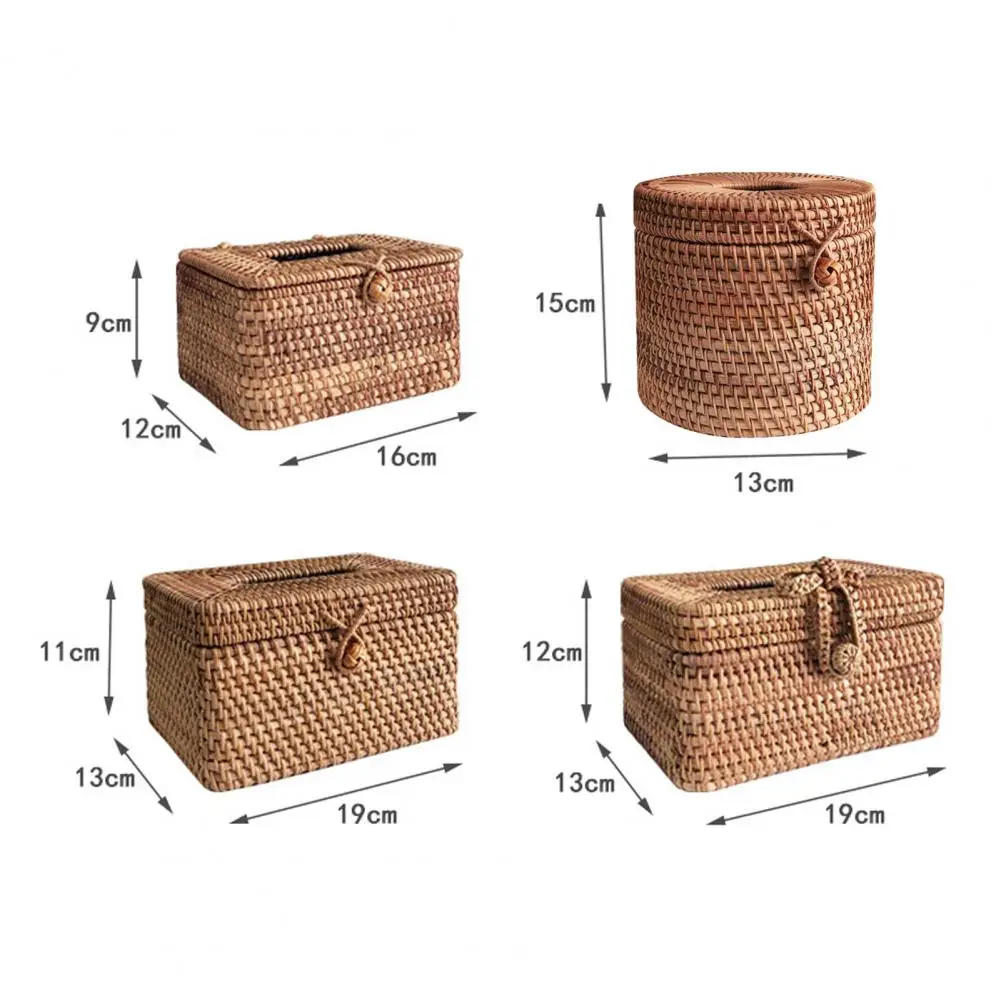 

Tissue Box Eco-friendly Large Capacity Rattan Rectangular Facial Paper Holder High Toughness Space-saving Burr Free Great Boxes