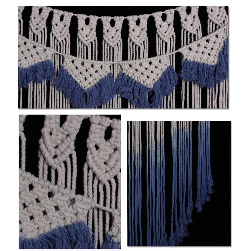 

Blue Wall Hanging design Woven Tapestry macrame wall hanging Home Decor Apartment Dorm Room Decoration LXAC