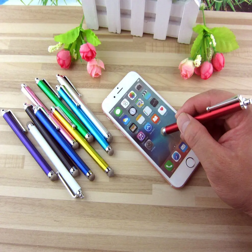 10Pcs/Set Mesh Fiber Capacitive Stylus Pen Metal Touch Screen Pens for All Capacitive screen Smart Phone Tablet Drop Shipping