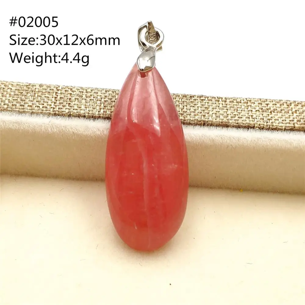 Женская подвеска из натурального розового или красного родохрозита ледяного