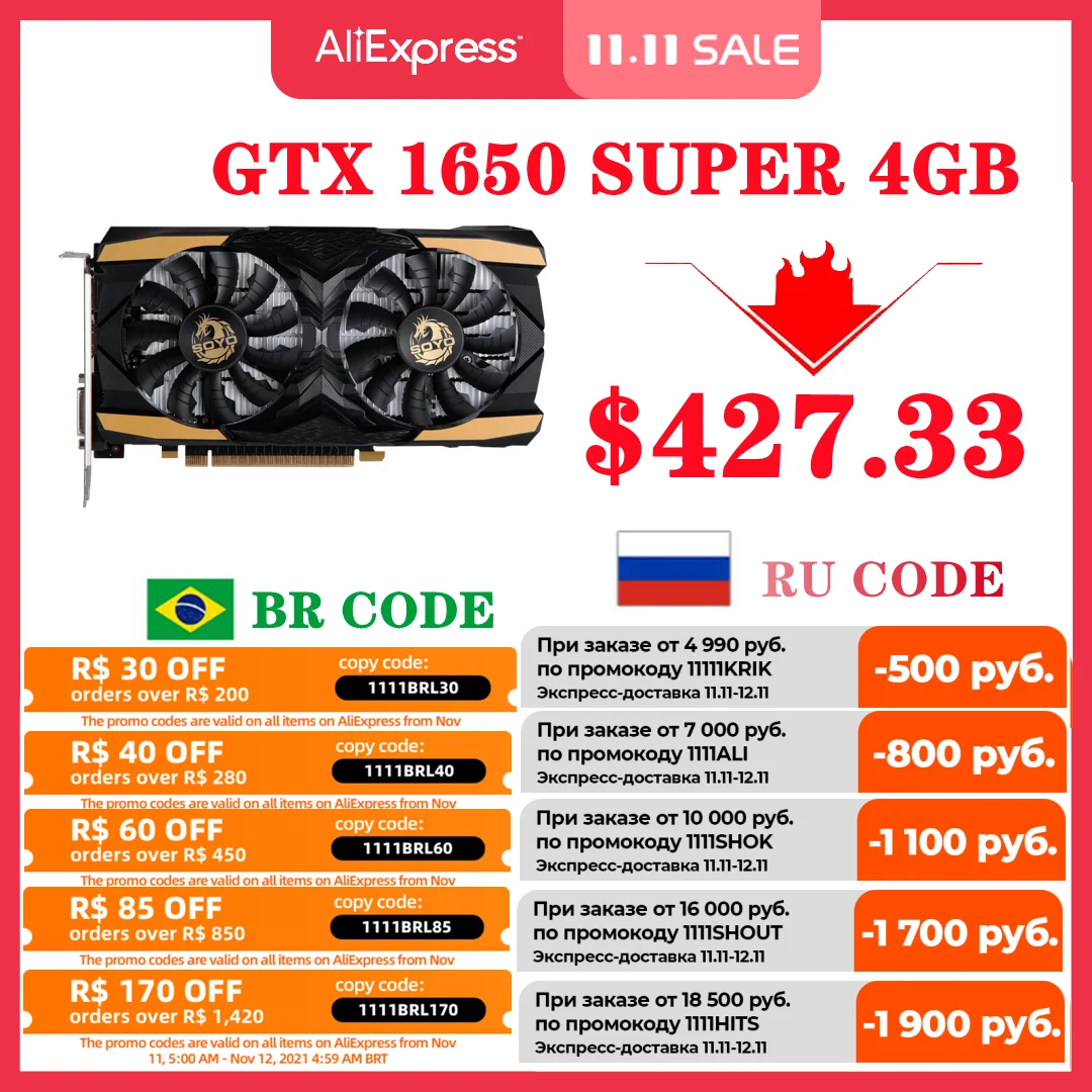 

Full New GTX 1650 SUPER 4GB GDDR6 12nm Games Graphics Cards 128bit 6Pin HDMI-compatible+DP+DVI Video Card For computer