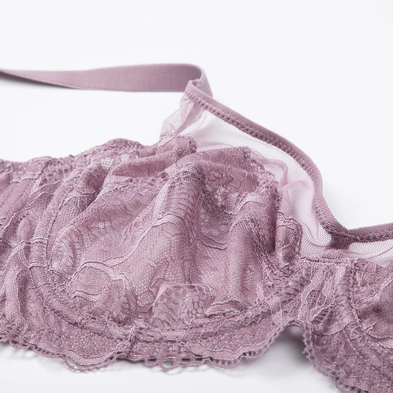 Women's Floral Lace Bra Plus Size Transparent Minimizer Bras Full Coverage Unlined Underwire A B C D DD E F