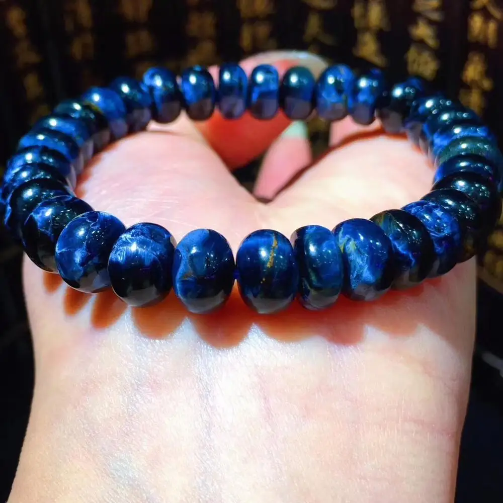 

Natural Blue Pietersite Bangle Bracelet Abacus Beads Bracelet 9.2x6mm Women Men Stretch Crystal Blue Namibia Stone AAAAA