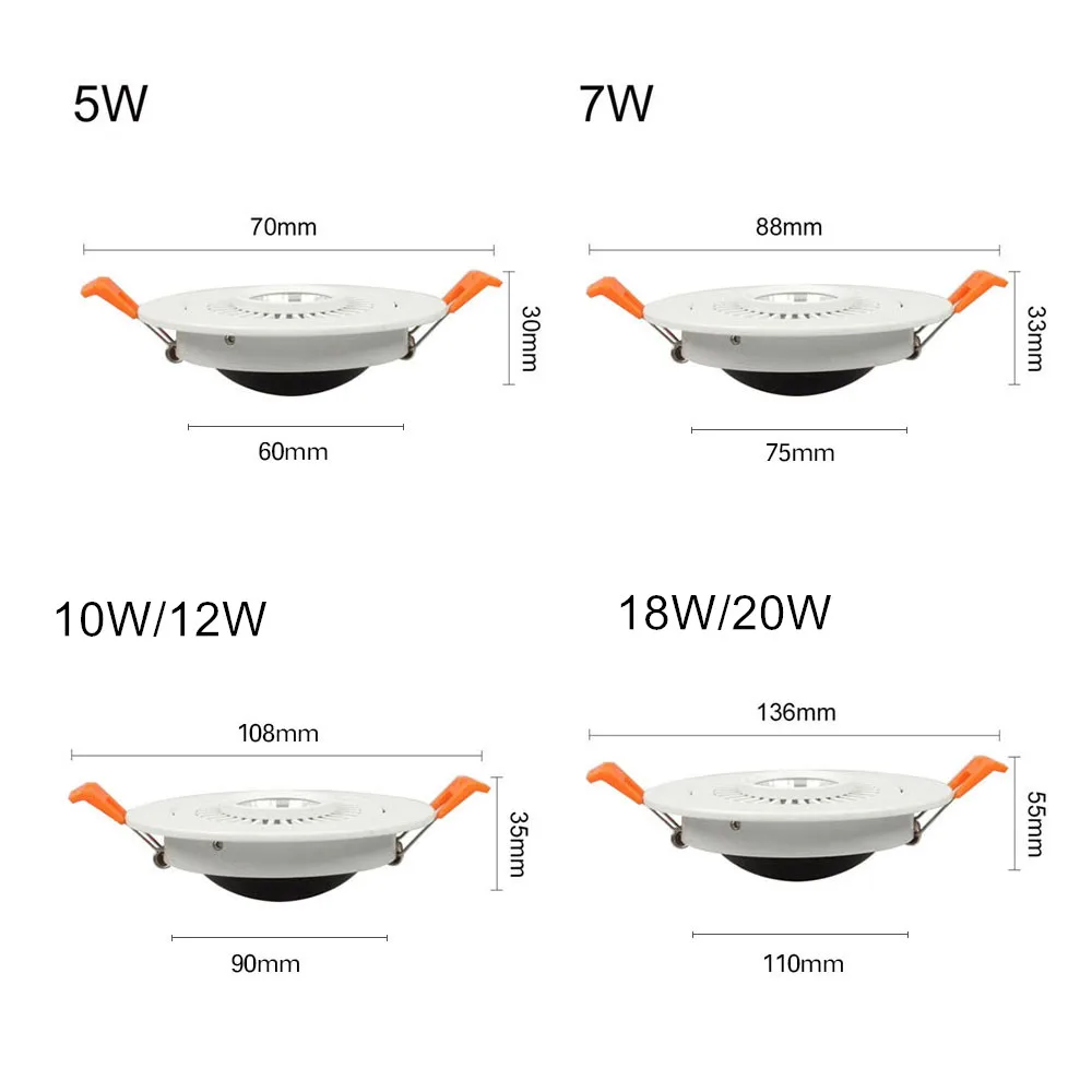 Dimmable LED Downlight AC110V 220V 5W7W10W led Ceiling downlight Cree Recessed lamp Spot light For home illumination | Лампы и