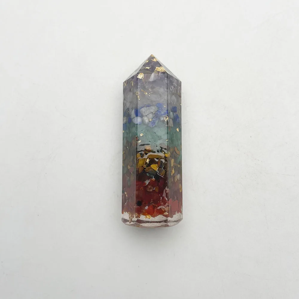 

Модные гексагональная колонна Orgone 83x25mm 1 шт. Ретро Рейки Исцеление красочный природный камень кубоид Подвеска Аксессуары Оптовая продажа