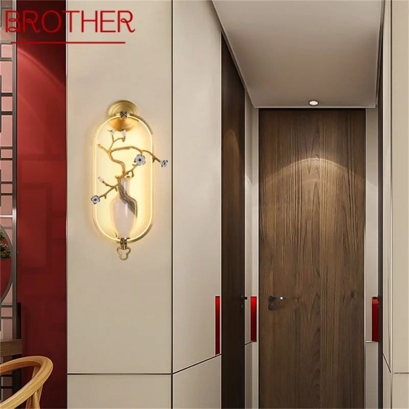 

BROTHER LED Indoor Wall Lamps Luxury Brass Sconces Modern Wall Light Fixture Home Decorative for Bedroom Living Room Office
