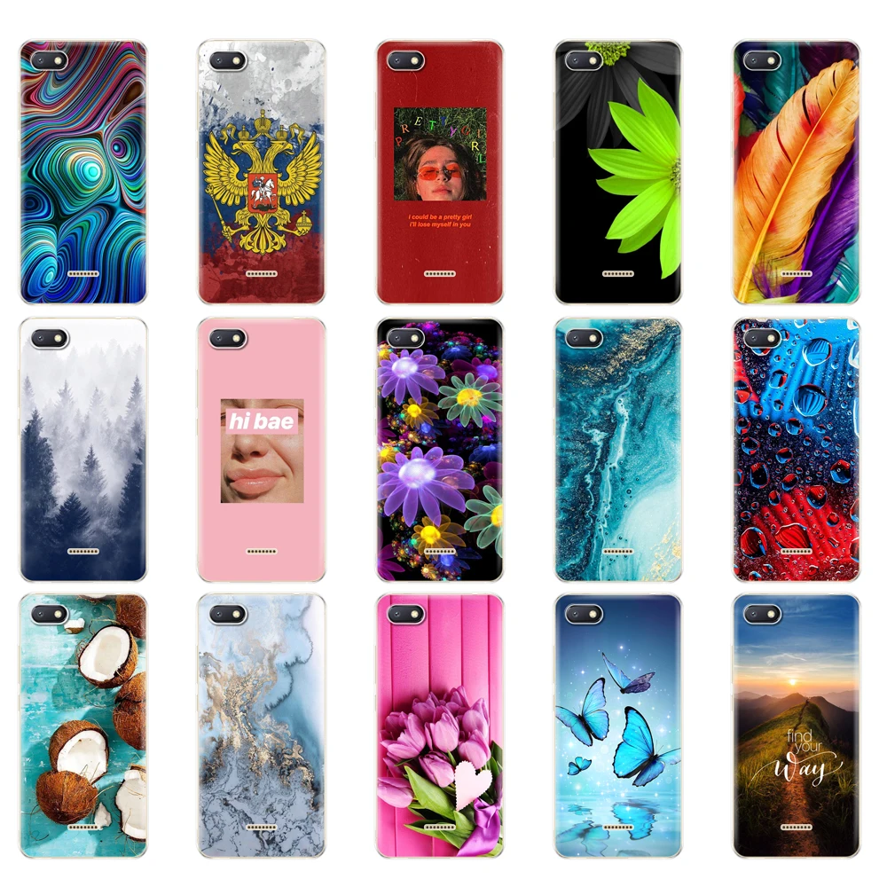 Чехол для xiaomi Redmi 6a чехол с полной защитой мягкая задняя крышка из ТПУ телефона 6 A