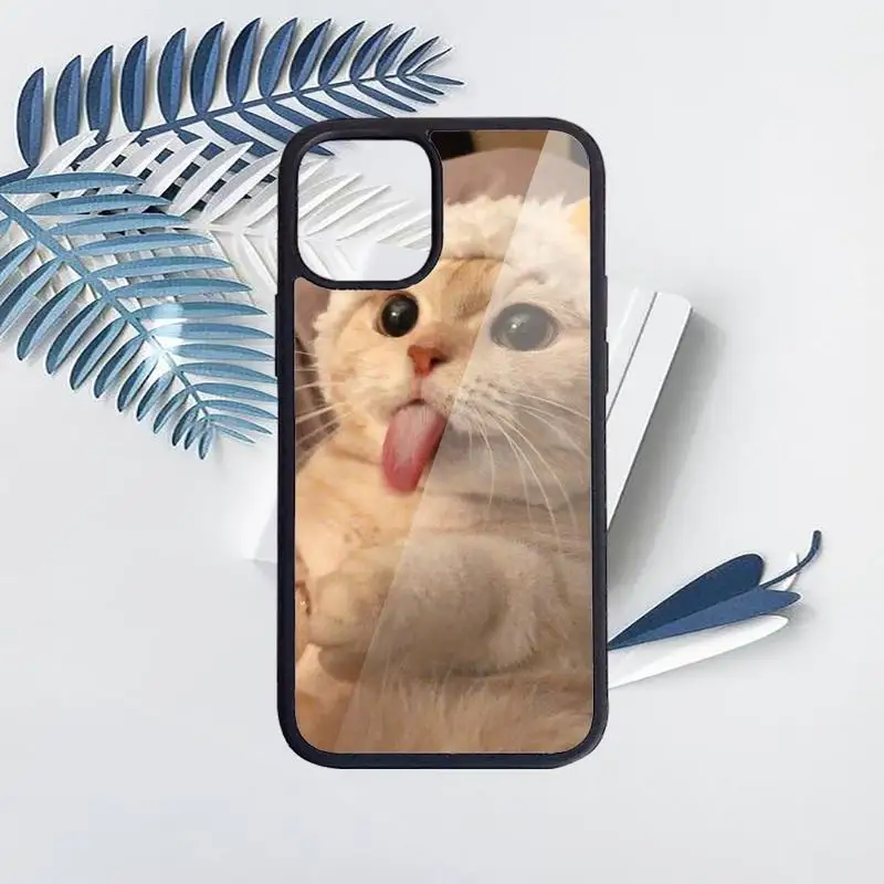 

cat cute funny animal Phone Case PC for iPhone 11 12 pro XS MAX 8 7 6 6S Plus X 5S SE 2020 XR Luxury brand shell funda