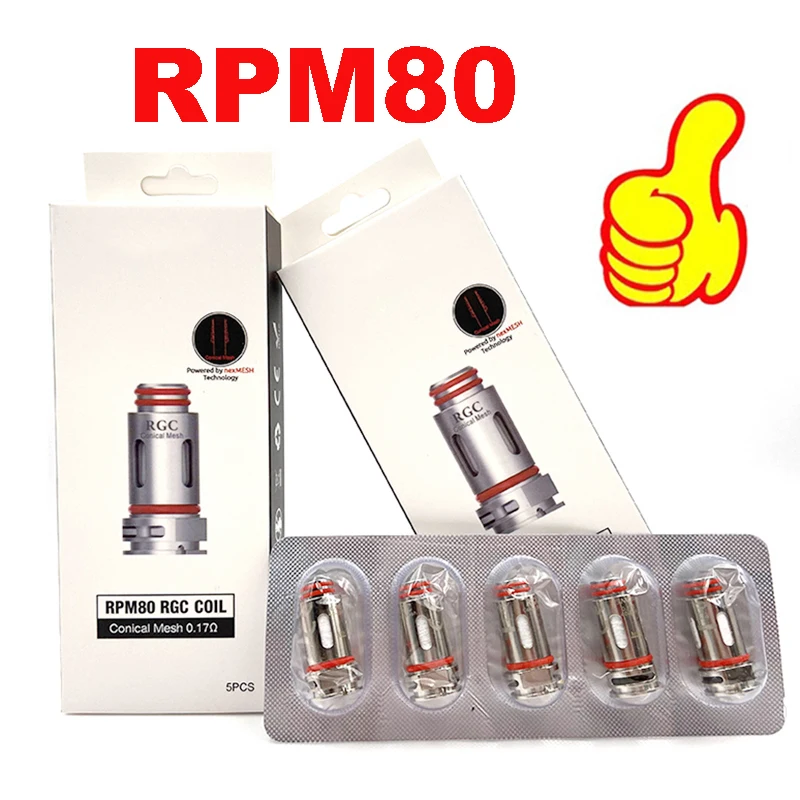 

RunVape 5pcs/box RPM80 Coil 0.17ohm RGC Pod Conical Mesh Coils Head for E Cigarette RPM80 RPM40 Pods Vape Kit