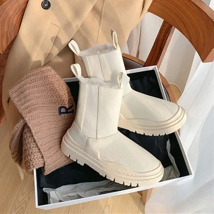 

Winter Women's Boots New Platform Ankle Boots Fashion Keep Warm Boots 2021 Casual Fur Boots for Women Platform Shoes