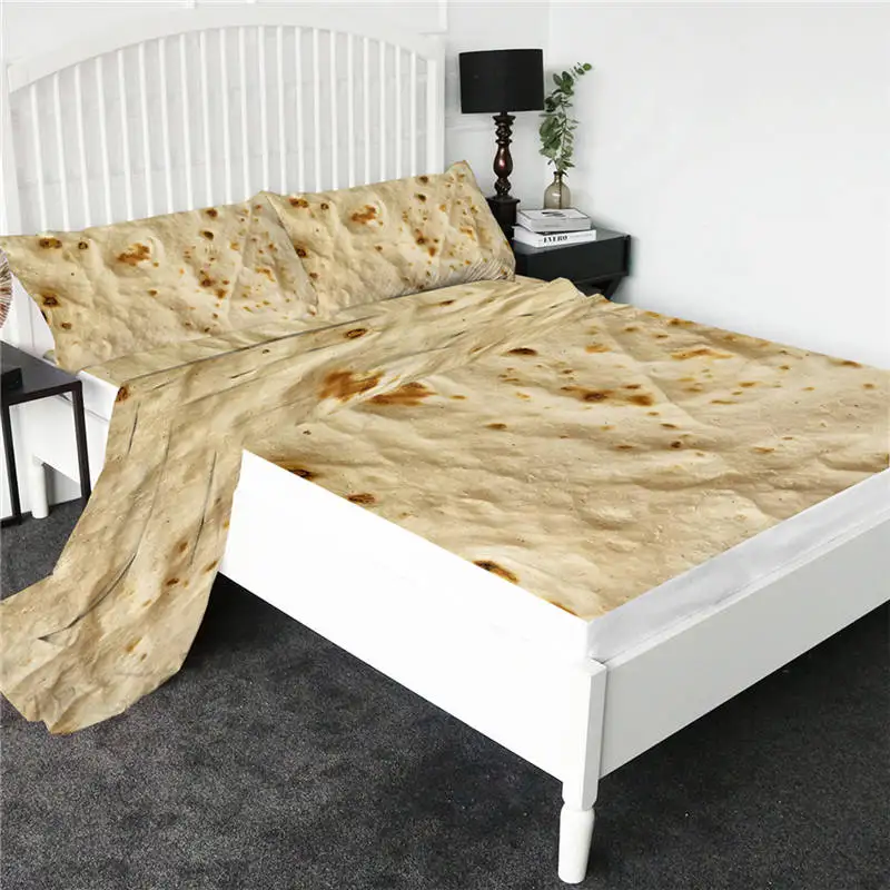 Burrito 1 Постельные принадлежности Outlet мексиканский буррито простыня 3D кукурузная тортилья микрофибра простыня набор смешных покрывал мягкий плоский лист пищевая простыня - Цвет: Burrito 1
