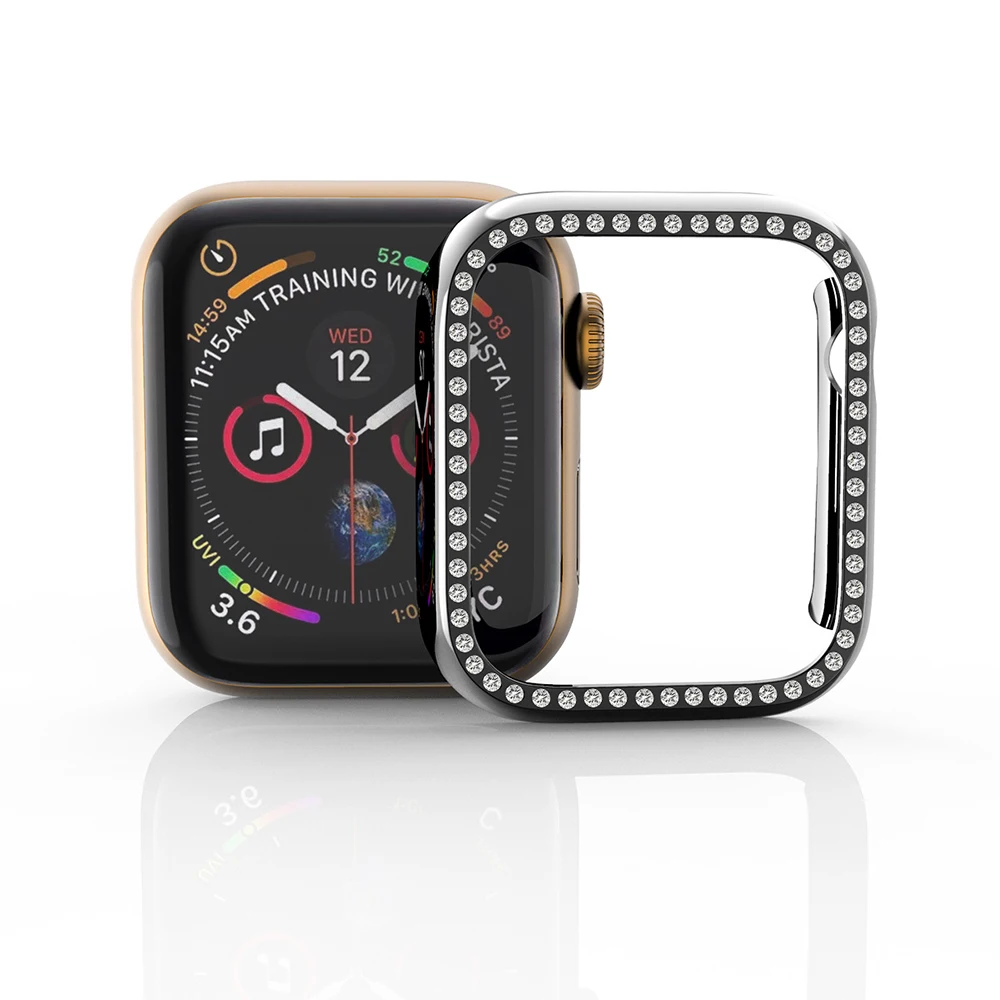 Чехол для Apple Watch Series 5 4 3 2 1 38 мм 42 40 44 чехол Чехол-бампер с алмазами защитный IWatch