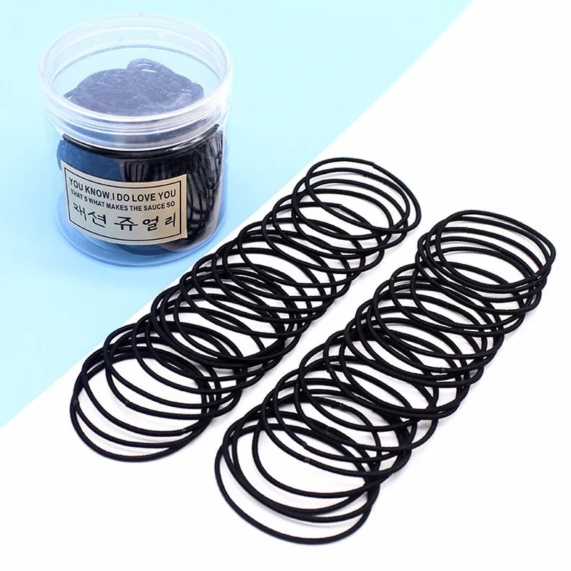 100 шт./компл. эластичные резинки для волос одноцветные девушек держатель конского