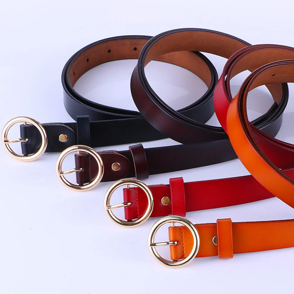 

CANTIK Quality Design Fashion Ring Pin Buckle Cow Genuine Leather Belts Casual Styles Clothing Accessories for Women 28mm FCA100