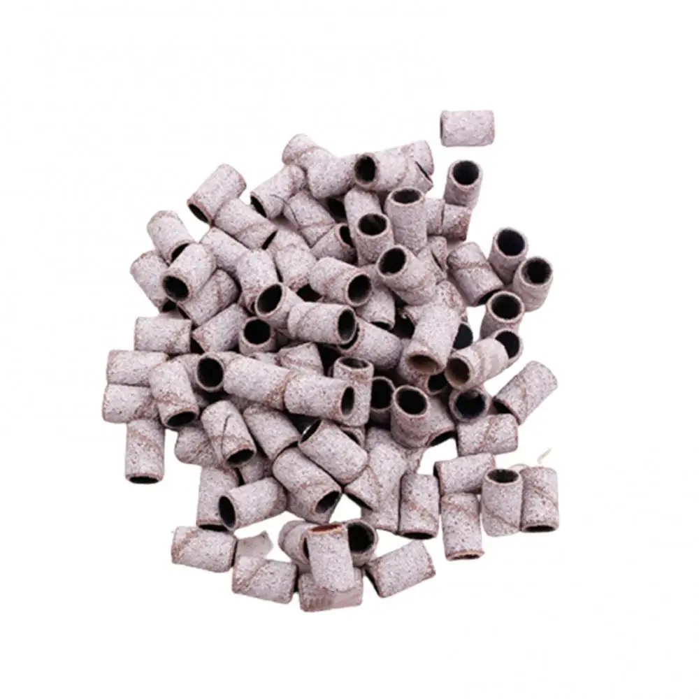 

100Pcs/set White Nail Art Sanding Bands Pedicure Tools Electric Drill Accessories Foot Care Polishing Tools