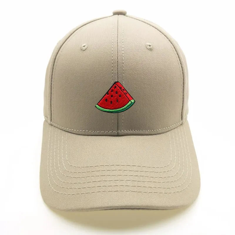 Бейсболка из натурального хлопка с вышивкой арбуза в стиле хип-хоп | Аксессуары