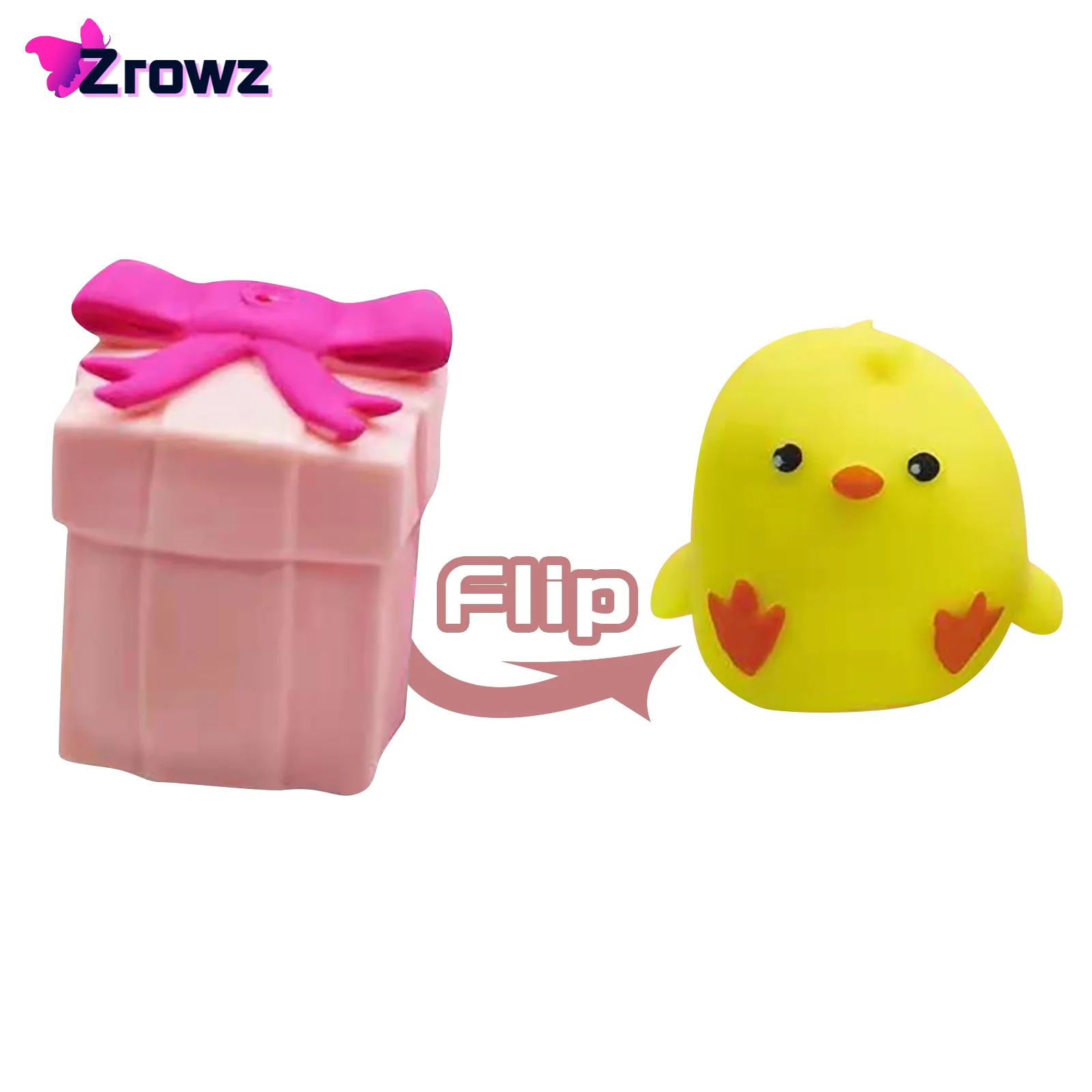 Симпатичная мягкая двухсторонняя кукла цыпленок и Подарочная коробка Дети