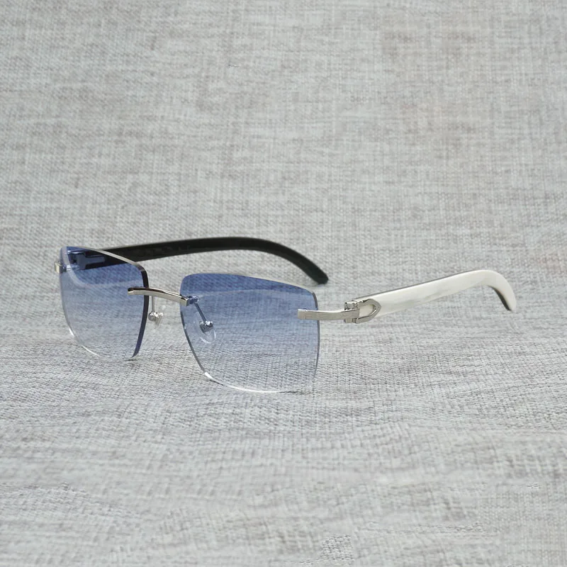 Винтажные Солнцезащитные очки без оправы из натурального дерева мужские черные