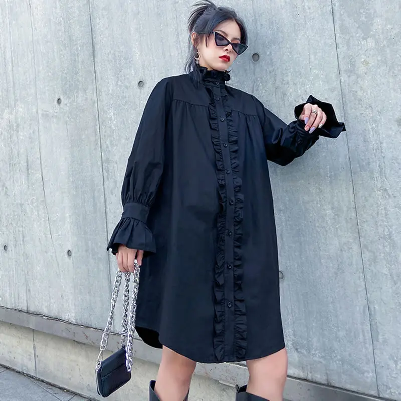 Женское платье с кружевной вышивкой XITAO свободное размера плюс уличная одежда