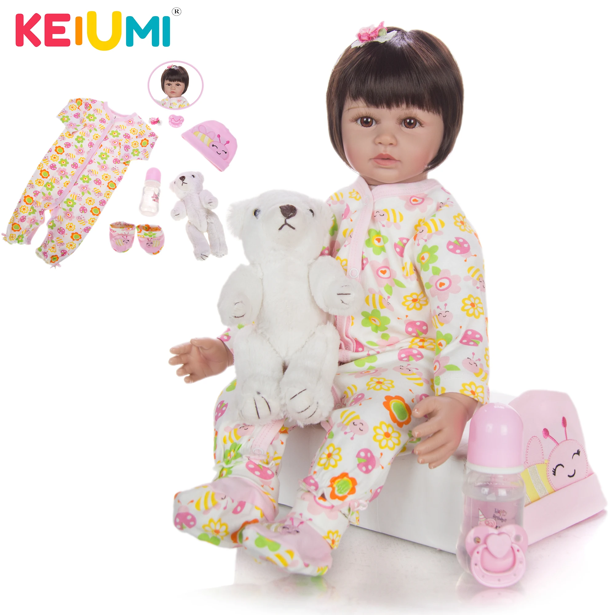 

KEIUMI Модная Кукла Reborn 60 см силиконовая Мягкая кукла Baby Reborn Boneca Menina Lifelike Bebe House Play Toy Kid Gift