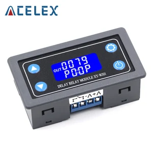 Светодиодный цифровой модуль реле задержки времени, программируемый таймер, цикл запуска таймера, 12 В постоянного тока, с чехлом для помещений