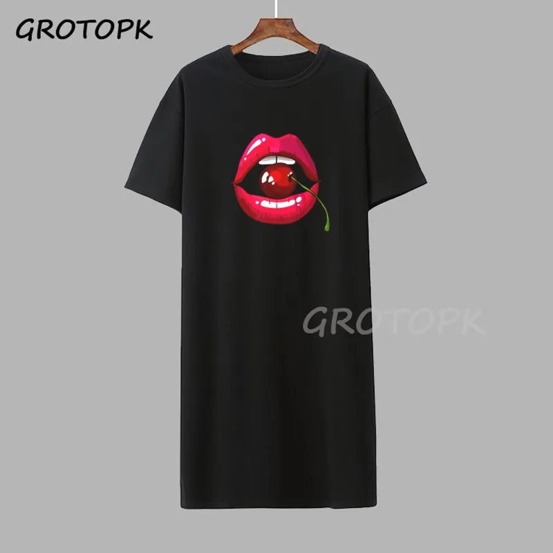 Пикантные женские туфли с рисунком в виде губ для женщин футболки рисунками из