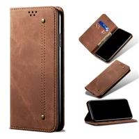 for iphone xs max denim leather magnetic wallet flip cover card slot foldable shockproof full protective cover for iphone xs max